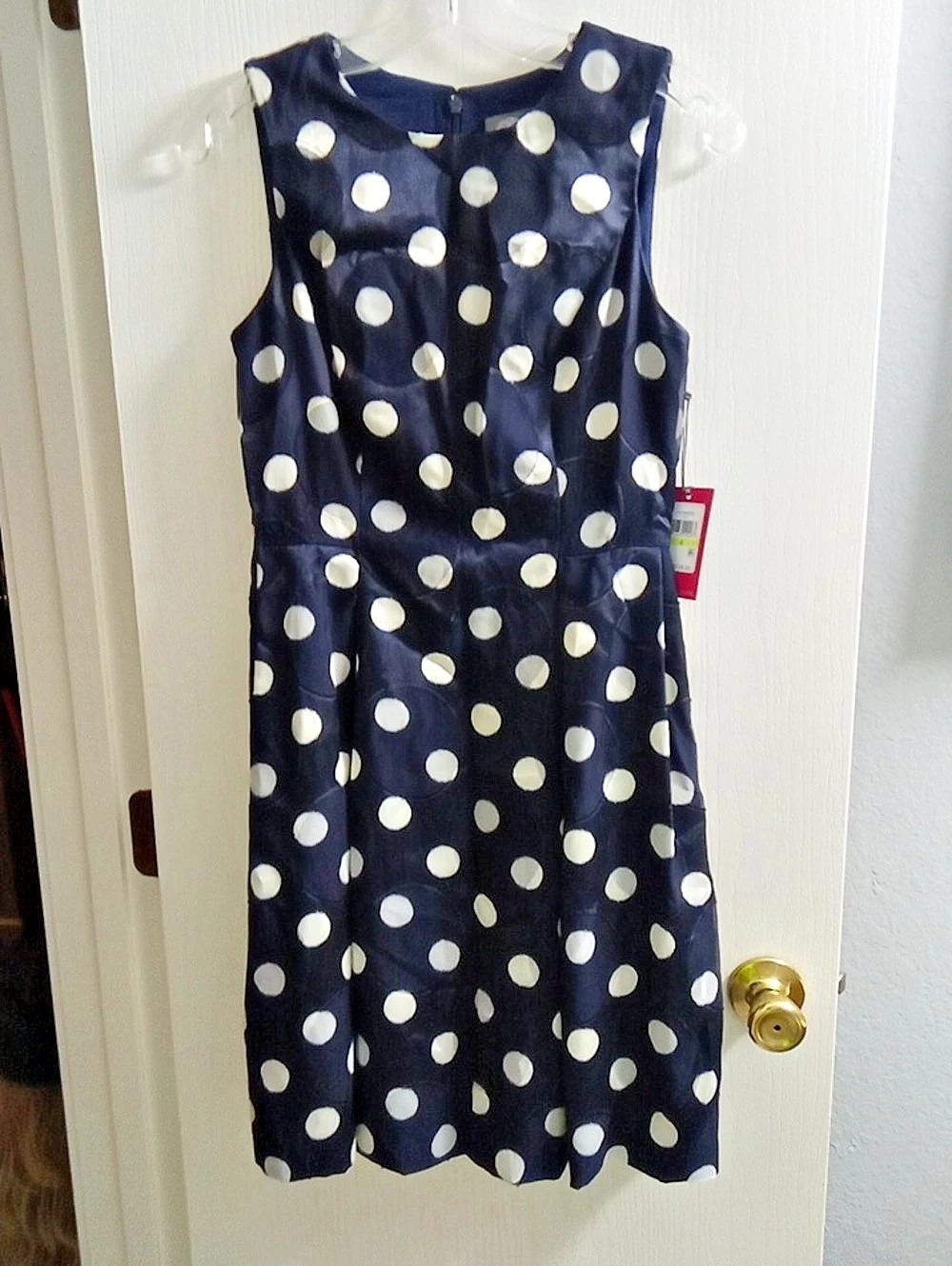 Vince Camuto Polka Dot Mini Dress in Blue & White
